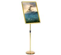 KFGISD, Supporto for poster regolabile con base robusta, telaio a scatto in alluminio, display for cartelli verticali e orizzontali, 9,6 * 13,5 pollici, nero ,Espositore per poster(Golden,17.72*24.57i