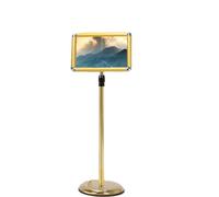 KFGISD, Supporto for poster regolabile con base robusta, telaio a scatto in alluminio, display for cartelli verticali e orizzontali, 9,6 * 13,5 pollici, nero ,Espositore per poster(Golden,9.45*12.87in