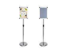 KFGISD, Supporto for poster regolabile con piedistallo robusto for una visione orizzontale verticale, supporto for cartelli e poster 17,72 * 24,57 pollici nero ，Espositore per poster(Silver,9.45*12.87