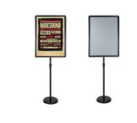 KFGISD, Supporto for poster regolabile con piedistallo robusto for una visione orizzontale verticale, supporto for cartelli e poster da 9,6 * 13,5 pollici, bianco ，Espositore per poster(Black,17.72*24