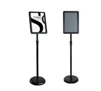 KFGISD, Supporto for poster regolabile con piedistallo robusto for una visione orizzontale verticale, supporto for cartelli e poster da 9,6 * 13,5 pollici, bianco ,Espositore per poster(Black,9.45*12.