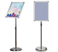 KFGISD, Supporto for poster regolabile con piedistallo robusto for una visione orizzontale verticale, supporto for cartelli e poster 17,72 * 24,57 pollici nero ,Espositore per poster(Silver,32*45cm)