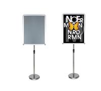 KFGISD, Supporto for poster regolabile con piedistallo robusto for una visione orizzontale verticale, supporto for cartelli e poster 17,72 * 24,57 pollici nero ,Espositore per poster(Silver,17.72*24.5