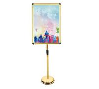 KFGISD, Supporto for poster regolabile con piedistallo robusto for visualizzazione verticale e orizzontale, supporto for cartelli e poster 9,45*12,87 pollici bianco ，Espositore per poster(Golden,17.72