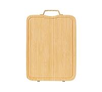 KFGISD, Tagliere in bambù con manico e scanalatura for il succo, tagliere bifacciale for frutta, verdura e carne, grande tagliere da cucina da 19,7 pollici, 50 cm/19,7 pollici,Tagliere(40cm/15.7in)