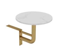 KFGISD, Tavolino da caffè moderno da cocktail con piano in finitura terrazzo bianco/base in ferro, scrivania da bistrot e pub,Bancone bar circolare a parete(Gold,40 * 40cm/15.8 * 15.8in)