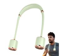 KFGISD, Ventilatore a doppia pala a mani libere, flusso d'aria regolabile, leggero e silenzioso, ideale for viaggi, sport all'aria aperta, casa e ufficio.,Ventilatore da collo(Green)