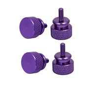 KFGISD, Viti a testa zigrinata*manopole di serraggio, 10 pezzi M3x7mm vite for case del computer in lega di alluminio colorata passo vite a testa zigrinata serrata a mano, verde, M3x7mm,Viti(Purple)