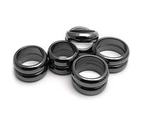 KFGJ Set di Anelli di Ematite,10/20 Pezzi di Anelli Magnetici in Ematite Genuina da 6 Mm - Dimensioni Assortite, per Donna Uomo Unisex Ansia Equilibrio Radice Chakra