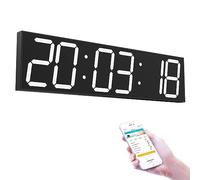 KFHDSAS Orologio LED Bifacciale Wi-Fi, 29 Pollici, 6 Cifre, Supporta Android E iOS, Dimmer Automatico, Sveglia, Conto alla Rovescia, Calendario E Termometro, 8 Livelli di Luminosità