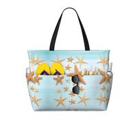 Kfjghhl 3d Bella Marittima Estate Grande Capacità Spiaggia Borsa Da Viaggio Tote Bag Donne Tasche Borsa Del Computer Portatile Borsa Lavoro Adulto Palest