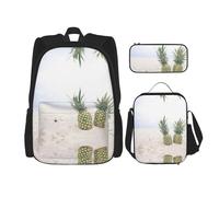 Kfjghhl Ananas On The Summer Beach Pencil Case Zaino Borsa Pranzo Ragazzi Ragazze Scuola Bookbag Set College Laptop Studente Estate