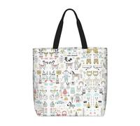 Kfjghhl Animale Coniglio Fox Dee Totes Bag Grande Capacità Mano Spalla Cerniera Donna Signora Ragazza Negozio Borsa Lavoro College Quotidi
