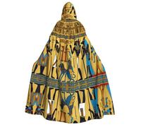 Kfjghhl Antico Egitto Tribe Series Halloween Mantello dorato con cappuccio Mantello a lunghezza intera Mantello Costume Halloween Cosplay Party