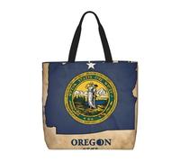 Kfjghhl Astratto Oregon State Flag Map03 Totes Bag Grande Capacità Mano Spalla Cerniera Donna Signora Ragazza Negozio Borsa Lavoro College Quotidiano