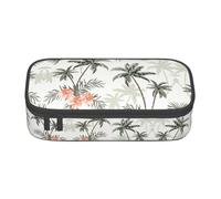 Kfjghhl Astuccio con palme tropicali, grande, per ragazze e ragazzi, grazioso astuccio secondario, grande capacità, scomparti con cerniera