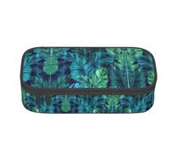 Kfjghhl Astuccio grande con foglie di palma tropicale, per ragazze e ragazzi, grazioso astuccio secondario con scomparti con cerniera