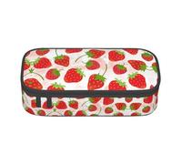 Kfjghhl Astuccio grande con fragole per ragazze e ragazzi, grazioso astuccio secondario, grande capacità, scomparti con cerniera