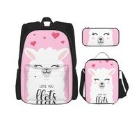 Kfjghhl Astuccio per matite con motivo cammello con cartoni animati, borsa per il pranzo, per ragazzi e ragazze, set di libri scolastici per università