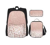 Kfjghhl Astuccio per matite e portapranzo con glitter, colore oro rosa, per ragazzi e ragazze, set per la scuola, università, laptop, studenti, estate