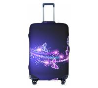 Kfjghhl Bella copertura per bagagli lavabile con farfalla viola alla moda adatta per valigie da viaggio da 45-81 cm, bianco, S
