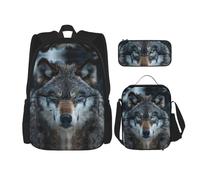 Kfjghhl Blue Eyes Wolf - Astuccio portapranzo per ragazzi e ragazze, set per la scuola, per università, laptop, studenti, estate
