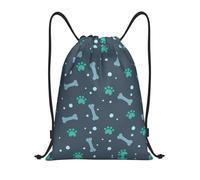 Kfjghhl Bones And Dog Claws Borsa Zaino con coulisse Borsa Sport Sackpack Bulk Cinch Gym Bag Donne Uomini Bambini Sport All'aperto, Nero , M, Vacanze
