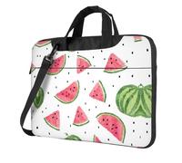 Kfjghhl Borsa classica per computer portatile con anguria e frutta fresca, ventiquattrore, scomparto per notebook, elegante borsa da lavoro separata per ufficio, Nero , 14 inch
