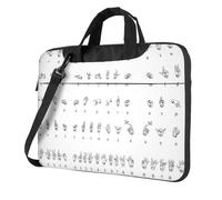 Kfjghhl Borsa classica per computer portatile con lettere dell'alfabeto, con scomparto per notebook, elegante borsa da lavoro separata per ufficio, Nero , 14 inch
