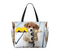 Kfjghhl Borsa da viaggio con cucciolo di cane carino di grande capacità borsa da viaggio borsa da donna tasche per laptop borsa da lavoro per adulti palestra