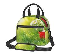 Kfjghhl Borsa per il pranzo estiva con fiori floreali margherite per le donne ampia aperta portatile Lunch Tote Pocket pranzo termico per adulti picnic spiaggia