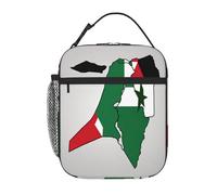 Kfjghhl Borsa termica per il pranzo con bandiera dello stato della Palestina Map02, borsa termica per il pranzo, da donna, da lavoro, per scuola, picnic, viaggi, barbecue