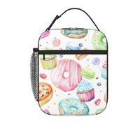 Kfjghhl Borsa termica per il pranzo con cupcake, ciambelle, muffin, zucchero, donne, adulti, lavoro, borsa termica per il pranzo, borsa per il pranzo, per scuola, picnic, viaggi, barbecue