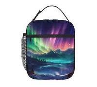Kfjghhl Borsa termica per il pranzo con luci del nord scure da donna per adulti, borsa termica per il pranzo, per scuola, picnic, viaggi, barbecue