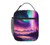 Kfjghhl Borsa termica per il pranzo con luci del nord scure da donna per adulti, borsa termica per il pranzo, per scuola, picnic, viaggi, barbecue