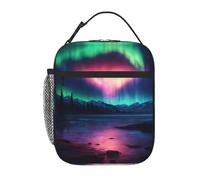Kfjghhl Borsa termica per il pranzo con luci del nord scure da donna per adulti, borsa termica per il pranzo, per scuola, picnic, viaggi, barbecue