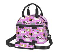 Kfjghhl Borsa termica per il pranzo con porcellini d'India e Cupcakes per le donne ampia aperta portatile borsa per il pranzo termica per adulti picnic spiaggia