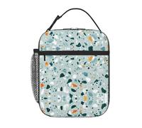 Kfjghhl Borsa termica per il pranzo in marmo color terrazzo pastello, da donna, per adulti, da lavoro, per scuola, picnic, viaggi, barbecue
