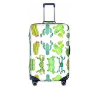Kfjghhl Cactus... - Copertura per bagagli lavabile, alla moda, adatta per valigie da viaggio da 18-32 pollici, bianco, L