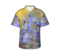 Kfjghhl Camicia hawaiana da uomo a maniche corte con 3 fiori e 3 camicie estive casual Aloha Fancy Dress Summer Beach Party, Nero , M