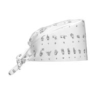 Kfjghhl Cappello a turbante verticale con linguaggio dei segni alfabeto donna uomo comodo regolazione pulizia berretto da lavoro fascia per il sudore da lavoro nero