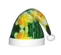 Kfjghhl Cappello di Babbo Natale con fiori di narciso per bambini, cappello di Natale, cappello unisex per feste di Natale Capodanno