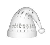 Kfjghhl Cappello di Babbo Natale per bambini con linguaggio dei segni Alfabeto Cappelli di Natale Copricapo Unisex Vacanze Cappello di Natale Capodanno Festa