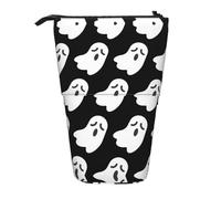 Kfjghhl Carino Bianco Fantasma Halloween Pattern Pencil Case Ragazza Grande Leggero Titolare Studenti Adulti Ragazzo Regali Kid Stand Up Matita