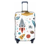 Kfjghhl Cartoon Rockets - Copertura per bagagli lavabile, alla moda, adatta per valigie da viaggio da 45-81 cm, bianco, M