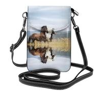 Kfjghhl Cavalli che corrono arte piccole borse a tracolla per le donne borse a tracolla in pelle vegana leggera borsa del telefono cellulare borse
