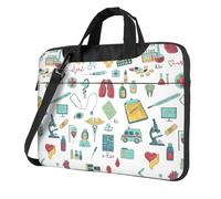 Kfjghhl Classic Astraction Biologia Chimica4 Borsa per Laptop Valigetta Pad Scomparto per Notebook Elegante Business Bag Separato Ufficio, Nero , 14 inch
