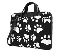 Kfjghhl Classic Bear Paw Laptop Bag Valigetta Pad Notebook Scomparto Elegante Business Bag Separato Ufficio, Nero , 13 inch