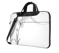 Kfjghhl Classic Botanical Flying Music Notes Borsa per laptop Valigetta Pad Notebook Scomparto Elegante Business Bag Separato Ufficio, Nero , 15.6 inch