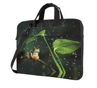 Kfjghhl Classic Frog And Rain Borsa per computer portatile Valigetta Pad Notebook Scomparto Elegante Business Bag Separato Ufficio, Nero , 15.6 inch